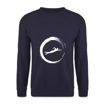 Schwimmer schwimmen Bademeister - Unisex Pullover - Navy - Vorne - Alina (178cm) & Michal (187cm)