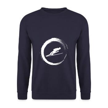 Skispringen - Unisex Pullover - Navy - Vorne - Alina (178cm) & Michal (187cm)