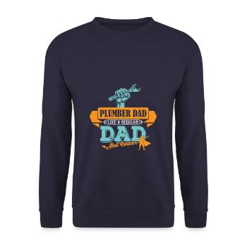 Klempner Vater Papa cooler - Unisex Pullover - Navy - Vorne - Alina (178cm) & Michal (187cm)