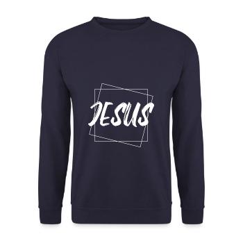 Jesus - Unisex Sweatshirt - navy - Front - Alina (178cm) & Michal (187cm)
