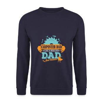 Schreiner Vater cooler Papa - Unisex Pullover - Navy - Vorne - Alina (178cm) & Michal (187cm)