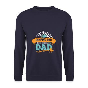 Camping Vater Papa cooler - Unisex Pullover - Navy - Vorne - Alina (178cm) & Michal (187cm)