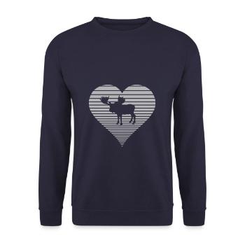 Moose - Unisex Sweatshirt - navy - Front - Alina (178cm) & Michal (187cm)