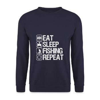 Fishing and I - Unisex Sweatshirt - navy - Front - Alina (178cm) & Michal (187cm)