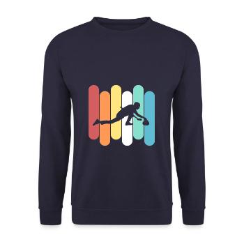 Curling - Unisex Pullover - Navy - Vorne - Alina (178cm) & Michal (187cm)
