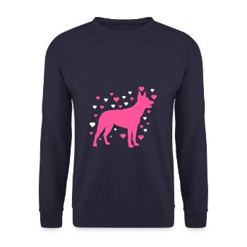 Hund - Unisex Pullover - Navy - Vorne - Alina (178cm) & Michal (187cm)