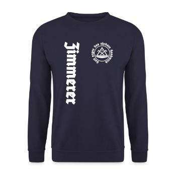 Zimmerer Zunftwappen - Unisex Pullover - Navy - Vorne - Alina (178cm) & Michal (187cm)