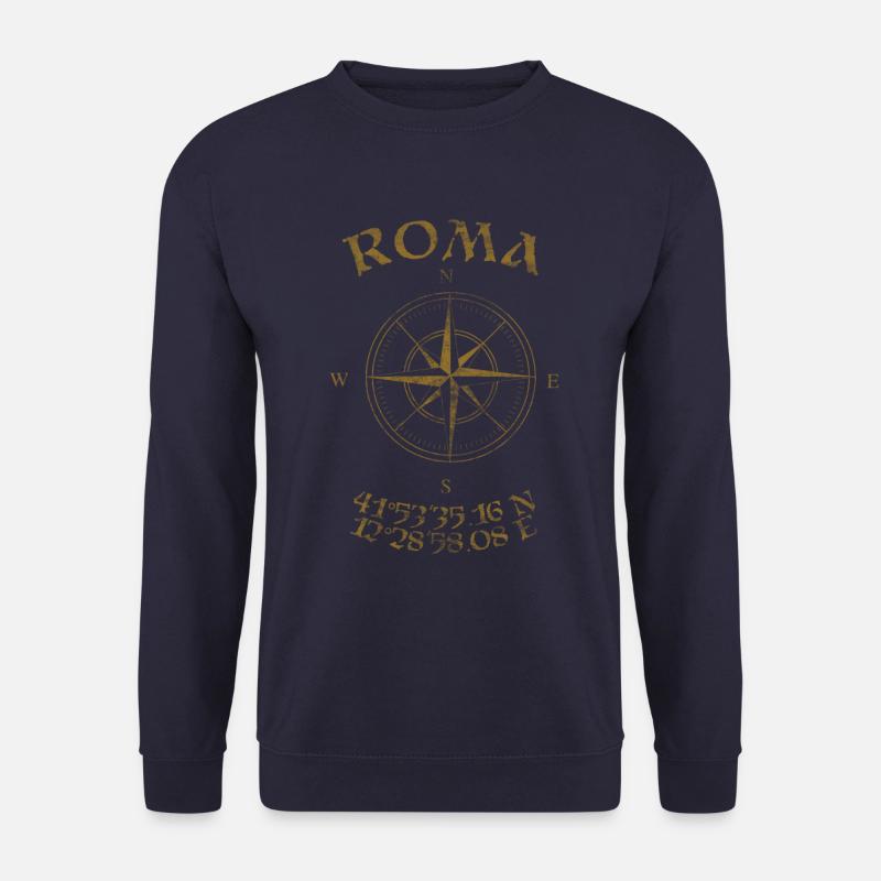Kompass GPS Koordinaten Roma - Unisex Pullover - Navy
