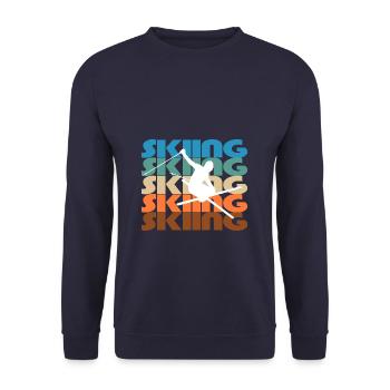 To ski - Unisex Sweatshirt - navy - Front - Alina (178cm) & Michal (187cm)