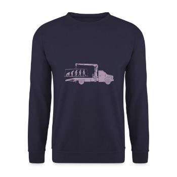 Tow Truck Evolution Silhouette Minimalist - Unisex Sweatshirt - navy - Front - Alina (178cm) & Michal (187cm)