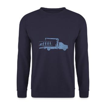 Tow Truck Evolution Silhouette Minimalist - Unisex Sweatshirt - navy - Front - Alina (178cm) & Michal (187cm)