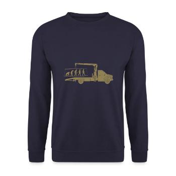Tow Truck Evolution Silhouette Minimalist - Unisex Sweatshirt - navy - Front - Alina (178cm) & Michal (187cm)