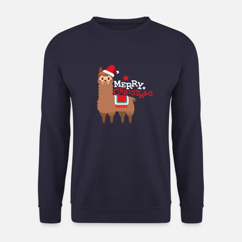 Merry Christmas llama - Unisex Pullover - Navy