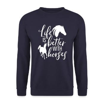 Reiterin - Unisex Pullover - Navy - Vorne - Alina (178cm) & Michal (187cm)