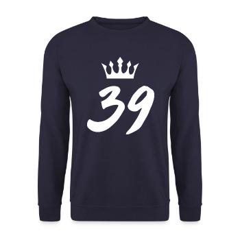 39 Number crown - Unisex Sweatshirt - navy - Front - Alina (178cm) & Michal (187cm)