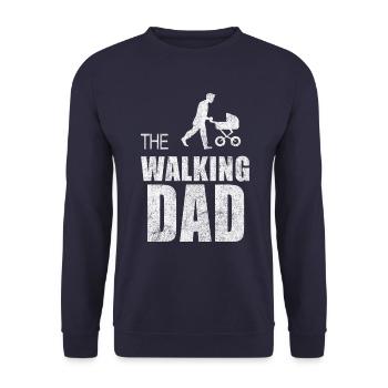 Walking dad Funny Father day New dad daddy papy - Unisex Sweatshirt - navy - Front - Alina (178cm) & Michal (187cm)