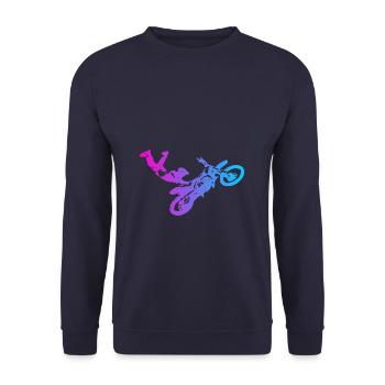 Motocross - Unisex Sweatshirt - navy - Front - Alina (178cm) & Michal (187cm)