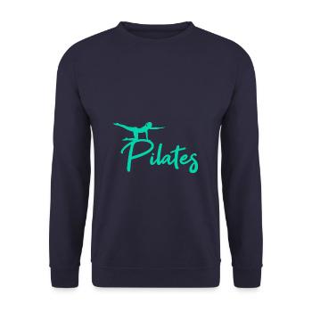 Pilates - Unisex Sweatshirt - navy - Front - Alina (178cm) & Michal (187cm)