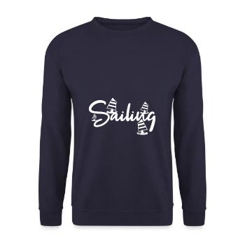 Sail - Unisex Sweatshirt - navy - Front - Alina (178cm) & Michal (187cm)