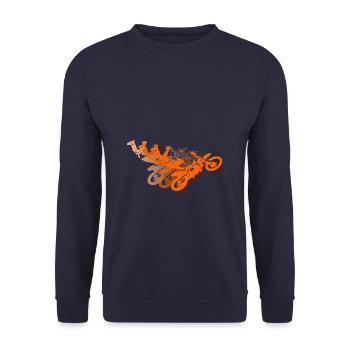 Motocross - Unisex Sweatshirt - navy - Front - Alina (178cm) & Michal (187cm)