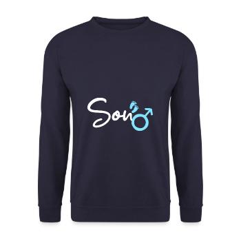son - Unisex Sweatshirt - navy - Front - Alina (178cm) & Michal (187cm)