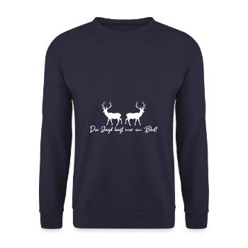 chasseur - Sweat-shirt Unisexe - marine - Devant - Alina (178cm) & Michal (187cm)