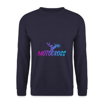 Motocross - Unisex Sweatshirt - navy - Front - Alina (178cm) & Michal (187cm)