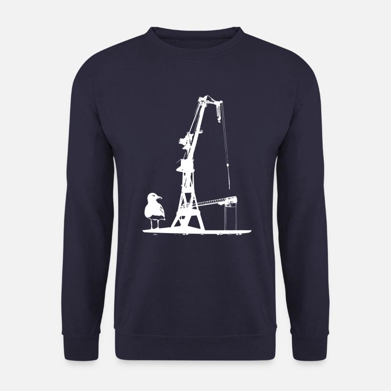 Hafenkran Werft Schiffsbau Dock Hamburg Möwe - Unisex Pullover - Navy