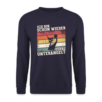 Angler Angel Shirt Lustig - Total Unterangelt - Unisex Pullover - Navy - Vorne - Alina (178cm) & Michal (187cm)