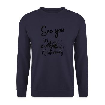 Winterberg Skifahren Snowboarden im Sauerland - Unisex Pullover - Navy - Vorne - Alina (178cm) & Michal (187cm)