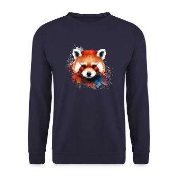 Cute red panda colorful for red panda lovers - Unisex Sweatshirt - navy - Front - Alina (178cm) & Michal (187cm)