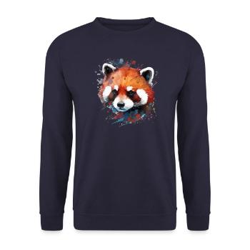 Cute red panda colorful for red panda lovers - Unisex Sweatshirt - navy - Front - Alina (178cm) & Michal (187cm)