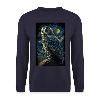 Hibou - Sweat-shirt Unisexe - marine - Devant - Alina (178cm) & Michal (187cm)