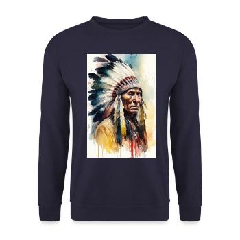 Indian - Unisex Sweatshirt - navy - Front - Alina (178cm) & Michal (187cm)