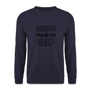 In fact, I wear yellow Saying Color yellow - Unisex Sweatshirt - navy - Front - Alina (178cm) & Michal (187cm)