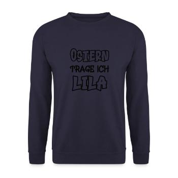 Easter I wear purple saying color purple - Unisex Sweatshirt - navy - Front - Alina (178cm) & Michal (187cm)