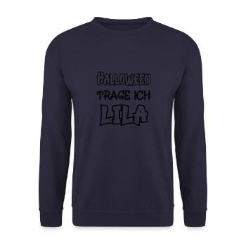 Halloween I Wear Purple Saying Color Purple - Unisex Sweatshirt - navy - Front - Alina (178cm) & Michal (187cm)