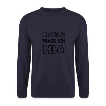 Le mercredi, je porte du violet en disant couleur violette - Sweat-shirt Unisexe - marine - Devant - Alina (178cm) & Michal (187cm)