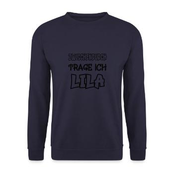 In between I wear purple saying color purple - Unisex Sweatshirt - navy - Front - Alina (178cm) & Michal (187cm)