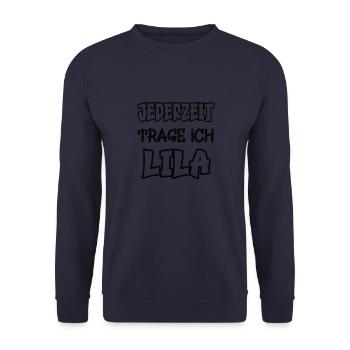 Anytime I wear purple saying color purple - Unisex Sweatshirt - navy - Front - Alina (178cm) & Michal (187cm)