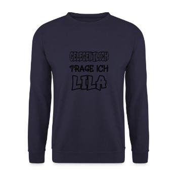 Occasionally I wear purple saying color purple - Unisex Sweatshirt - navy - Front - Alina (178cm) & Michal (187cm)
