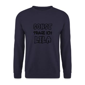 Otherwise I'll wear purple saying color purple - Unisex Sweatshirt - navy - Front - Alina (178cm) & Michal (187cm)