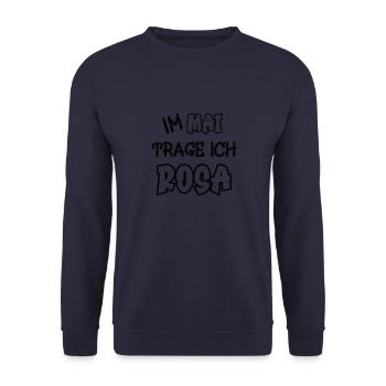 En mai, je porte du rose en disant couleur rose - Sweat-shirt Unisexe - marine - Devant - Alina (178cm) & Michal (187cm)