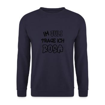 En juillet, je porte du rose en disant couleur rose - Sweat-shirt Unisexe - marine - Devant - Alina (178cm) & Michal (187cm)