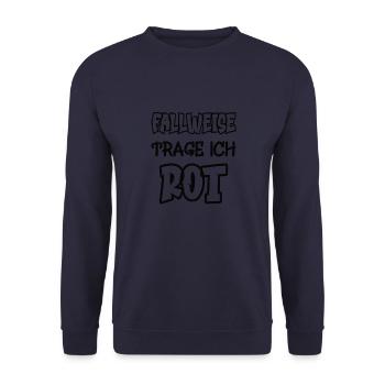 Fallweise trage ich rot Spruch Farbe rot - Unisex Pullover - Navy - Vorne - Alina (178cm) & Michal (187cm)