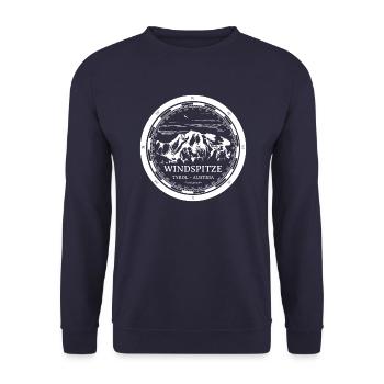 Berg Windspitze - Tyrol Austria Alps - Unisex Sweatshirt - navy - Front - Alina (178cm) & Michal (187cm)