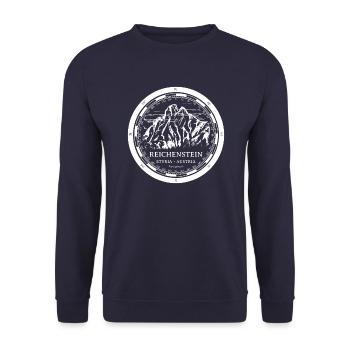 Berg Reichenstein - Styria Austria Alps - Unisex Sweatshirt - navy - Front - Alina (178cm) & Michal (187cm)