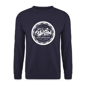 Berg Hochfeiler - Tirol Österreich Alpen - Unisex Pullover - Navy - Vorne - Alina (178cm) & Michal (187cm)