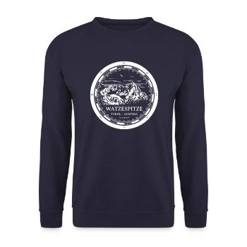 Berg Watzespitze - Tirol Österreich Alpen - Unisex Pullover - Navy - Vorne - Alina (178cm) & Michal (187cm)
