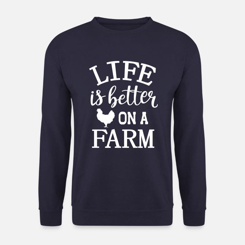 Bauernhof Bauer Landwirt Farm Landleben Hühner - Unisex Pullover - Navy